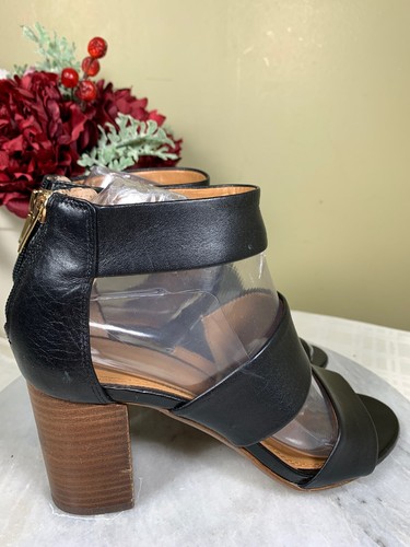 Banana Republic Black Leather Back Zipper Block Heel Shoes Womens Size US 6 - Picture 6 of 12