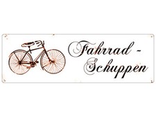 METALLSCHILD Shabby Blechschild FAHRRADSCHUPPEN Dekoschild Geschenk