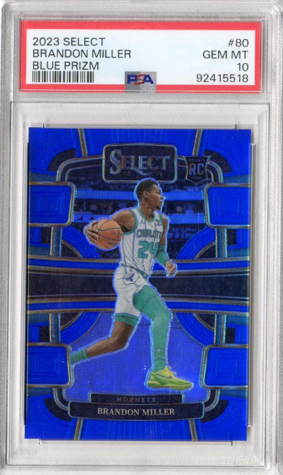2023-24 Panini Select Brandon Miller Blue Silver Concourse Prizm 