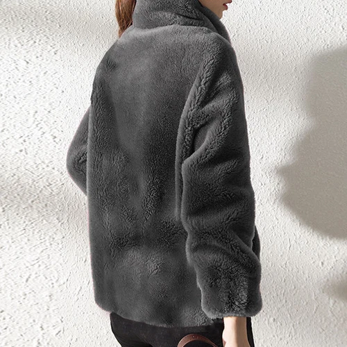 Damas Abrigo Cárdigan Prendas de abrigo Invierno Cálido Manga Larga Mujeres Informal Cuello alto - Imagen 11 de 39