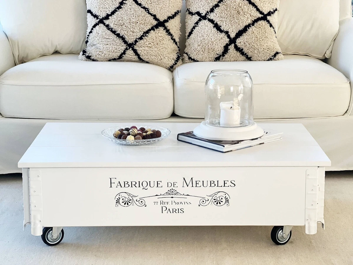 Coffee Table White Chest Living Room