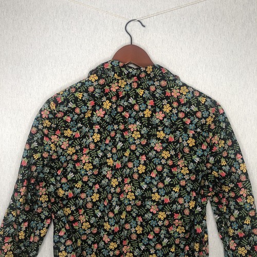 LIBERTY Women's Button Front Shirt Floral Dark Long Sleeve Collared US Size 6 - Picture 9 of 14