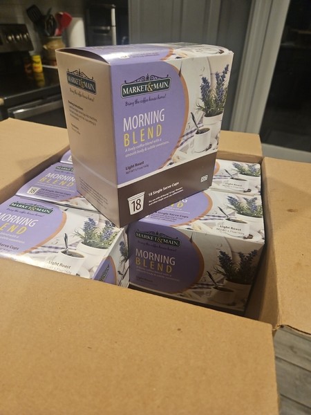 Morning Blend K-cups 72 unidades mercado de café ligero y lote principal de 4 cajas de 18
