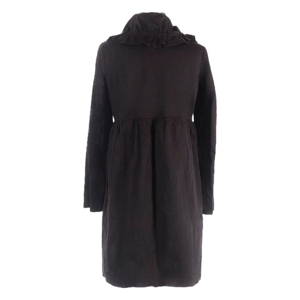 Abrigo Vestido de Noche Robert Rodriguez Volantes Marrón Chocolate Longline Talla 4 Foto 2 de 4