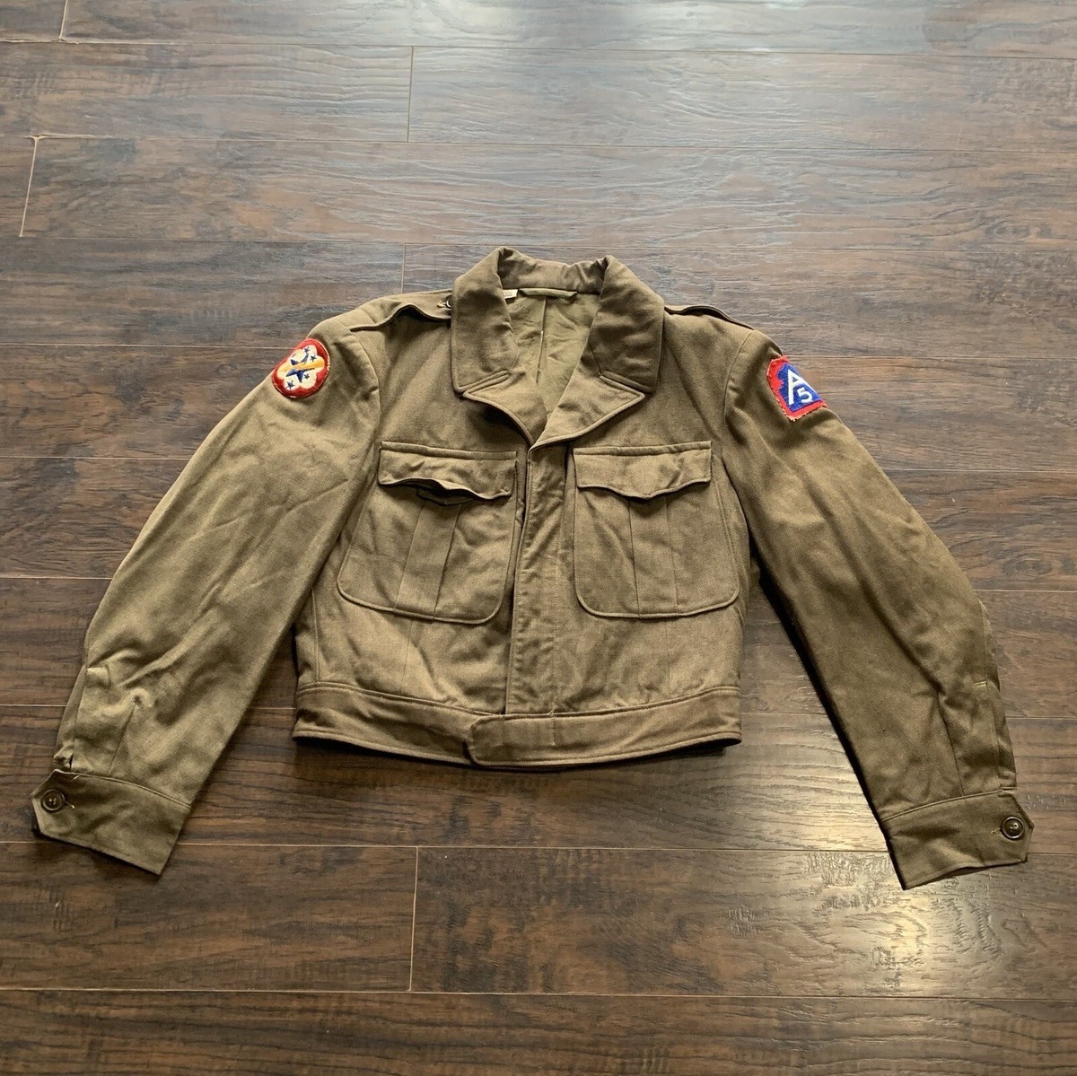 Vintage US Army Ike Olive Green Uniform Jacket Size 38 S Short