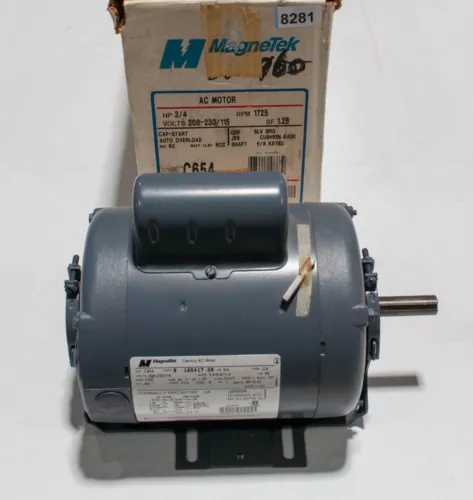 Magnetek C654 AC Motor 3/4HP 208-230/115V 1725RPM 8-165417-20