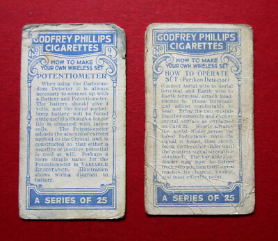 what are the most valuable cigarette cards uk G PHILLIPS 1923 RARE ANTIQE CIGARETTE CARDS TO MAKE YOUR OWN WIRELESS SET  9-23