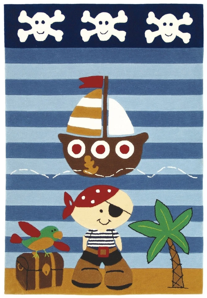 Wissenbach Kinderteppich Teppich Lifestyle Kids 2480 - 100 x 160 cm Pirat