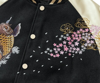 Sukajan Varsity Jacket Unisex - Japanese Pattern Embroidery Carp