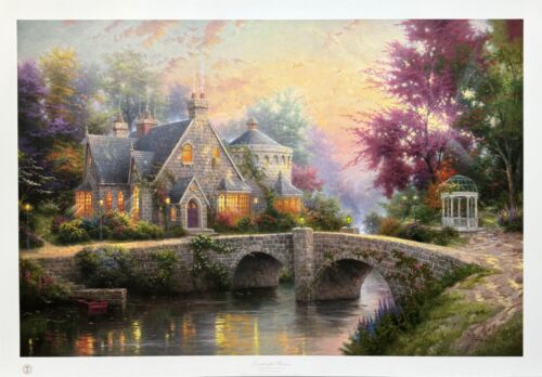 Thomas Kinkade LAMPLIGHT MANOR Hand Signed Lithograph 24" x 36" - Picture 8 of 10
