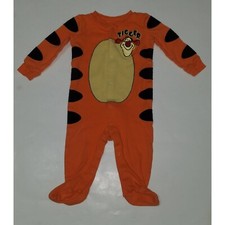 Disney Tigger Footie Sleeper Outfit Baby Approx 3-6 Mo Halloween Costume FADING