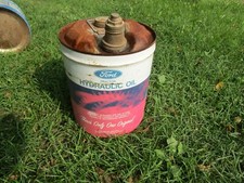 Vintage Metal Ford 5 Gal Can Tractor Hydraulic Oil M-2c41-a