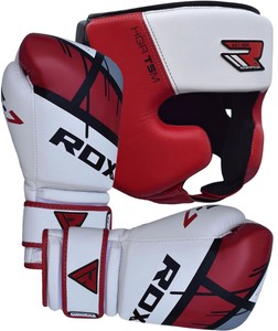 boxing gloves and head guards