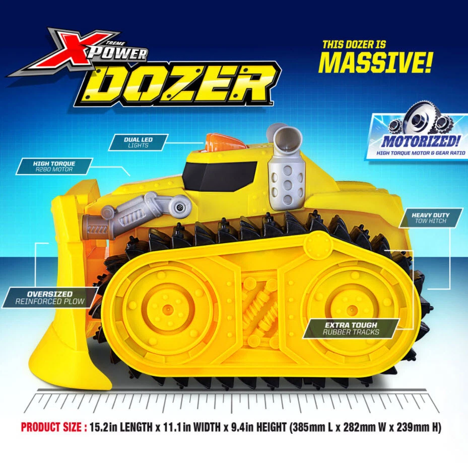 xTreme Power Motorized ALL TERRAIN BULLDOZER Lights Sounds -Plows thru Dirt Toys - Image 3 of 4