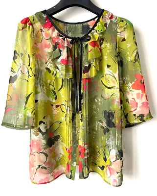 Blouse léger Jill Stuart Japon Taille S 34 Vert Fleur état NEUF - Photo 1/4