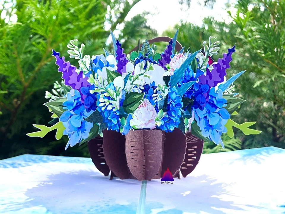 Tarjeta de Felicitación 3D Pop Up Flor Floral Mariposa Cumpleaños Gracias Madre Familia Foto 3 de 4