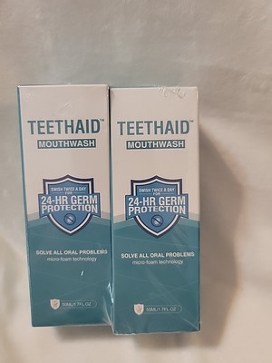 TeethAid Mouthwash Micro-Foam Oral Care 2-Pack 24hr Germ Protection 