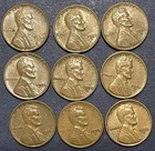 Lincoln Cents. Lot Of 9. 1953, 54, 55 P, D, S. Maybe Fine Or Better Condition