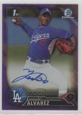 Yadier Alvarez Bowman Chrome 2016 Purple Refractor /250 Auto