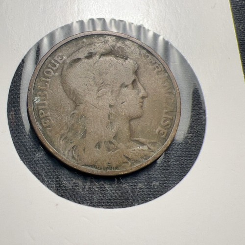 1904 FRANCE 5 Centimes Bronze Coin X1057 - Bild 2 von 2