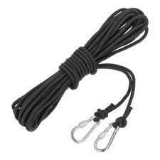 Hollow Braided Polypropylene Anchor Rope Hook 1/4" 33ft Nylon Line Black