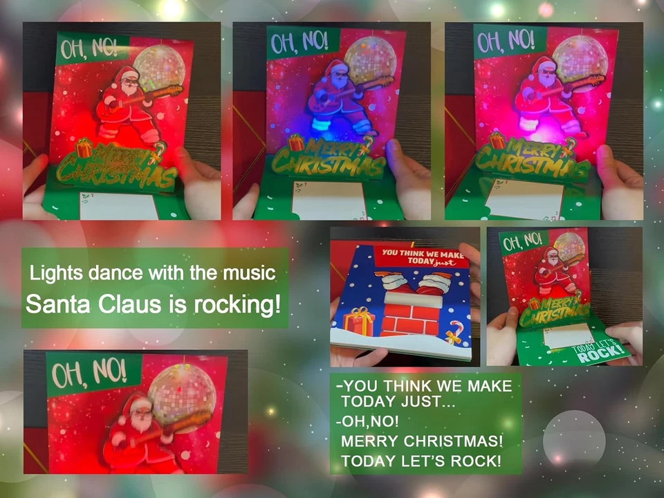 Musical Pop up 3D Merry Christmas Card with Envelope - Image 2 of 4