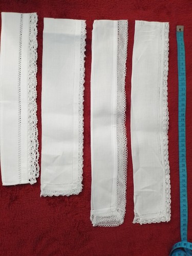 6 ) LOT DE 4 COLERETTES/COLLETINES/LINGES POUR CHASUBLES/MESSE/PRETRE/DENTELLE - Picture 3 of 4