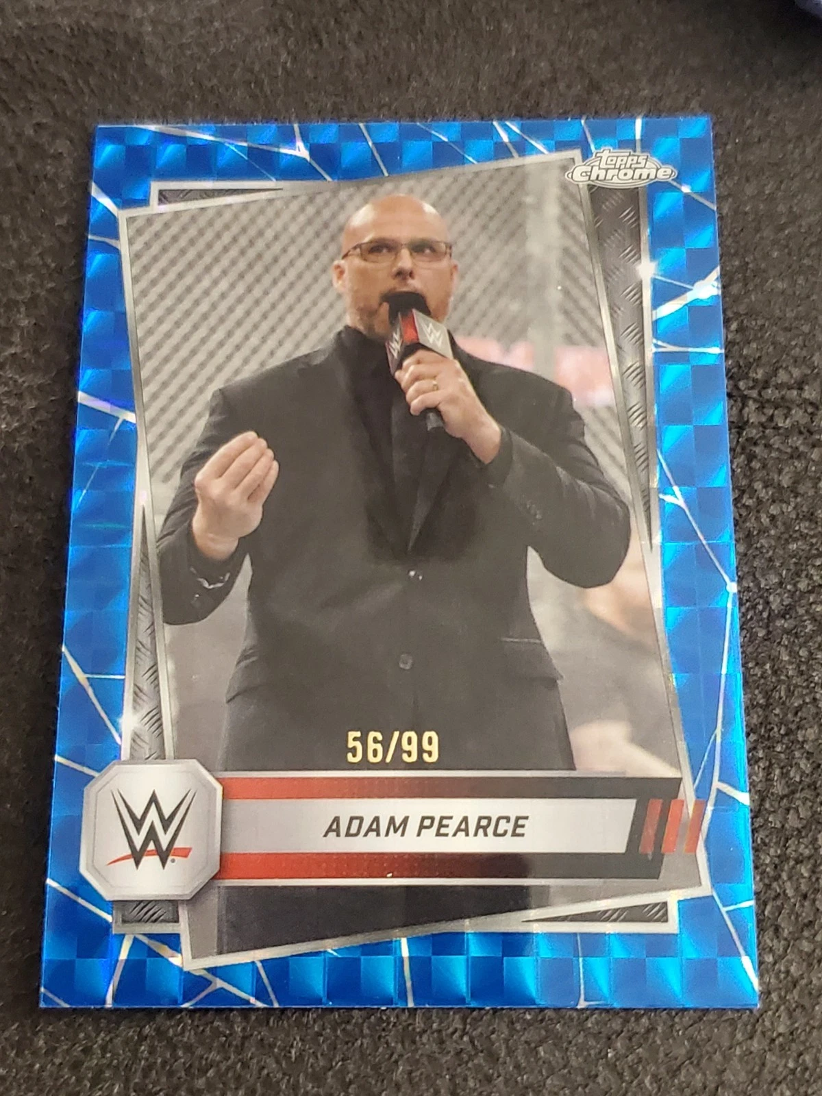 2025 Topps Chrome WWE Blue Geometric Refractor /99 Adam Pearce #140