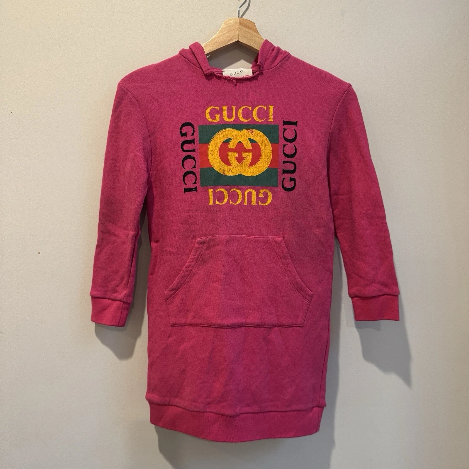 Robe à capuche Gucci rose enfant 8/10 femme XS vêtement créateur