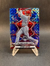 2022 Panini Mosaic Shohei Ohtani 2021 Award Winners MVP Blue Camo Mosaic #281