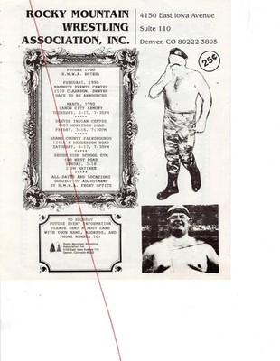 1990 Rocky Mountain Wrestling RMWA Program Colonel DeBeers Too Cold Scorpio Den