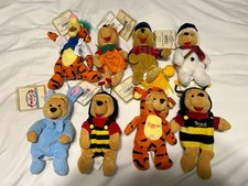 Lot 8 Vintage Disney Winnie The Pooh Mini Bean Bag Plush NWT