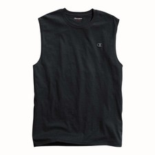 Champion Mens Black Muscle Tank Gym Sleeveless Workout Tee Size Medium NEW