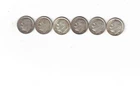 Lot of 6  Roosevelt Silver Dimes   1950P, 1952P, 1957P, 1962D, 1963D, 1964D