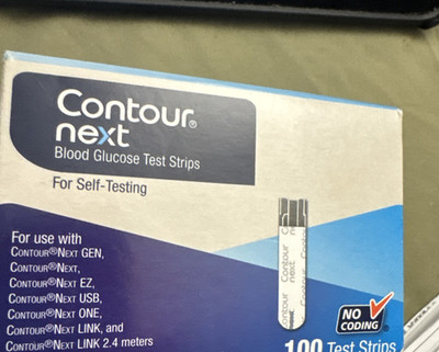 ContourS-Next Glucose Test Strips, 100 Count. Exp 2027 Strips