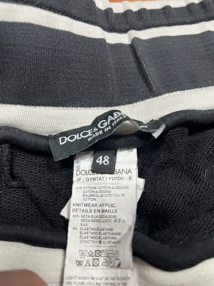 DOLCE & GABBANA Pants Black Cotton Jogger Sweatpants Big Logo Trouser Size 48 - Image 2 of 4