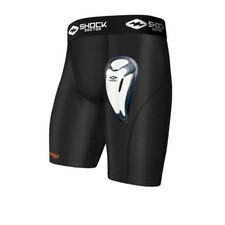 Shock Doctor Adult Compression Short with Bio-Flex Protective Cup, Baseball,