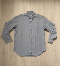 Giorgio Armani Pinstripe White Gray Shirt sz 40 15 3/4