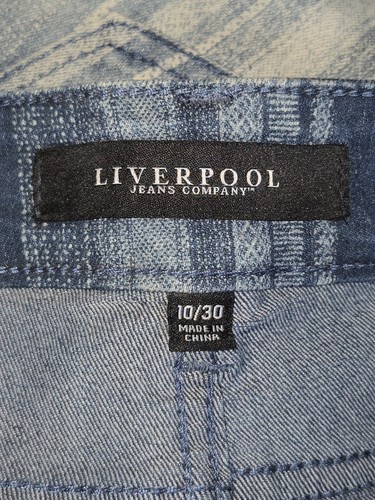 Liverpool Ombre Wash Striped Denim 13" Inseam BAE Bermuda Jean Shorts Size 10/30 - Picture 7 of 10