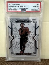 2021 Obsidian Jonathan Kuminga Electric Etch Contra PSA 8 And #3/3