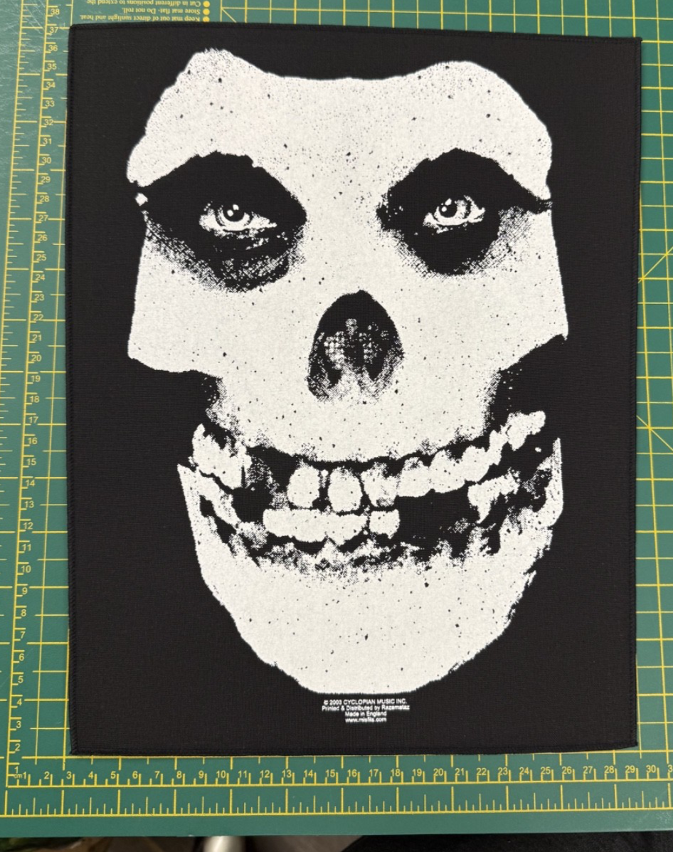 Misfits Skull Face Large Size Printed Sew On Back Patch Officially Licensed
