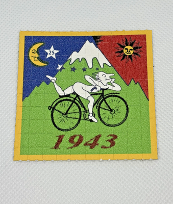 ブロッターアート 1943 自転車 Bicycle Day Premium Blotter Art – Bicycle Day 1943 - Albert Hofmann Vintage