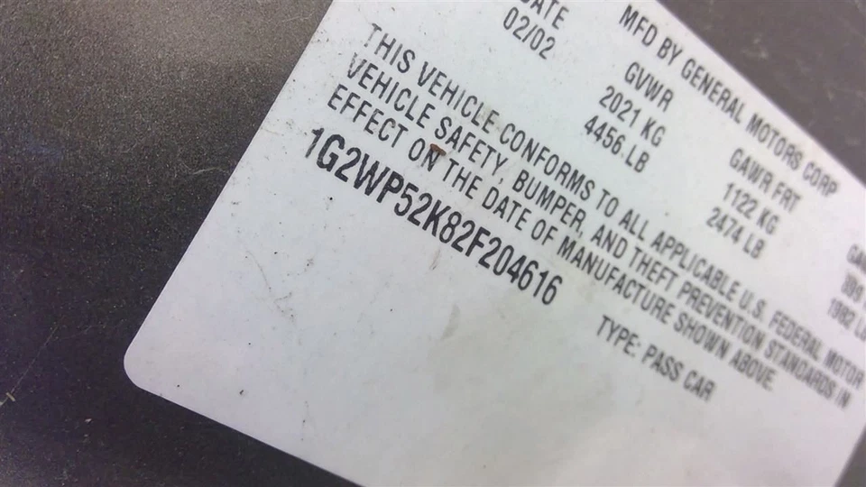 Pontiac Grand Prix 2002 3.8L Engine VIN K 8th Digit 9008 - Image 4 of 4