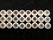Lot 10 mm Acrylic Round Flat Doll Eyes For Doll Making-Blue Brown Hazel