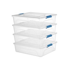 Clear Plastic Storage Bins with Lids - Stackable 10 Quart Containers for Home