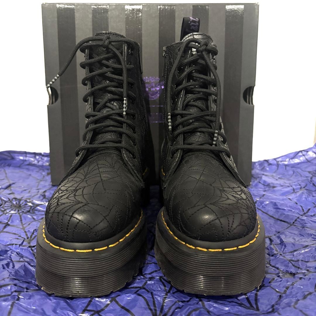 DR. MARTENS × WEDNESDAY 8-hole Boots UK6 Leather Style Jadon Platform 25cm JAPAN image 2