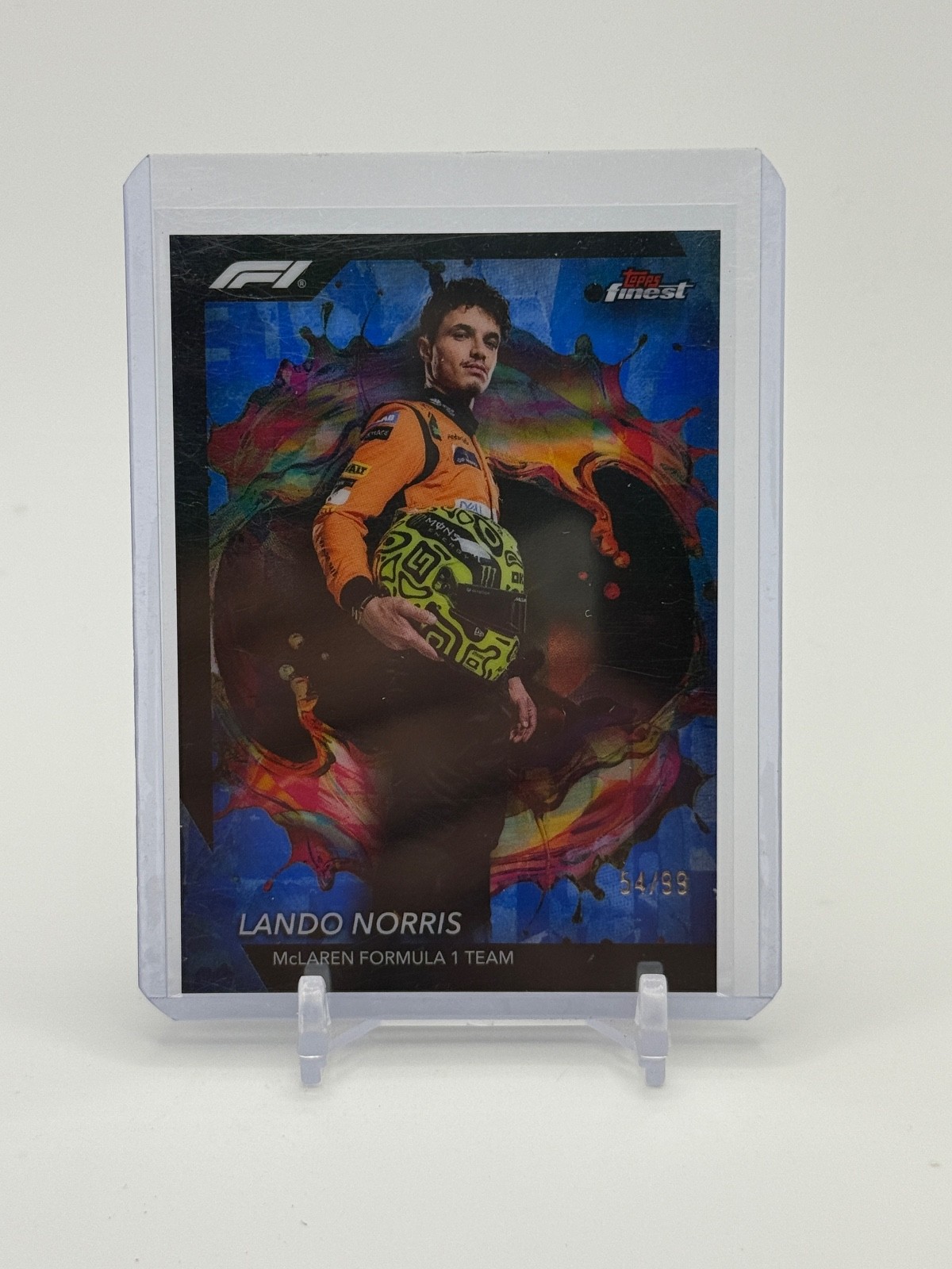 2024 Topps Finest F1 Lando Norris Rare Blue Refractor 54/99 #207