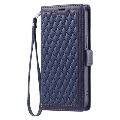 Grid Leather Wallet Phone Case For Oppo Find X7 Ultra A38 A58 A78 A76 A15 A98