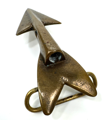 #ad Vintage Brass Spear Head Bronze Home Made Belt Buckle Vintage Metal Collectible $39.99