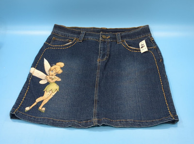 Disney Store Tinker Bell Pixie Dust  Women s Size 12 Pencil Denim Skirt New